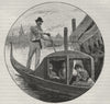 VENICE. Gondola and Gondolier 1882 old antique vintage print picture