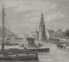 AMSTERDAM. Quay (Houtgracht) in Amsterdam 1882 old antique print picture