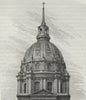 PARIS. Dome of the Hotel des Invalides 1882 old antique vintage print picture