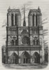 PARIS. Notre Dame (West Front) 1882 old antique vintage print picture