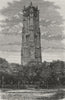 PARIS. The Tour de St Jacques 1882 old antique vintage print picture