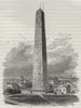 BOSTON. Bunker Hill Monument 1882 old antique vintage print picture