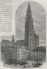 ANTWERP. Notre Dame, Antwerp 1882 old antique vintage print picture