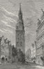 GHENT. The Belfry, Ghent 1882 old antique vintage print picture