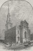 PHILADELPHIA. Christ Church 1882 old antique vintage print picture