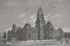PHILADELPHIA. The New Municipal Buildings 1882 old antique print picture