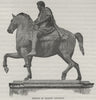 ROME. Statue of Marcus Aurelius 1882 old antique vintage print picture