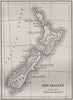 NEW ZEALAND. Map of New Zealand 1882 old antique vintage plan chart
