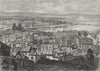 GENEVA. View of Geneva, looking towards the lake 1882 old antique print