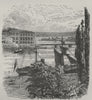 STOCKHOLM. View from the Royal Palace at Sodermalm 1882 old antique print