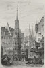 NUREMBERG. The Beautiful Fountain 1882 old antique vintage print picture