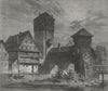 NUREMBERG. The Hangman's Passage 1882 old antique vintage print picture