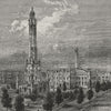 CHICAGO. Chicago Water-works  1882 old antique vintage print picture