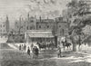 LONDON. Belgravia. Entry to Tattersall's 1880 old antique print picture