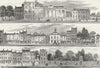 KNIGHTSBRIDGE. North side, 1820, to Hyde Park Corner 1880 old antique print