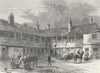 LONDON. Courtyard of Rose & Crown pub, 1820 1880 old antique print picture