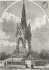LONDON. Great Exhibition. Albert Memorial 1880 old antique print picture