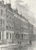 LONDON. Chelsea. Carlyle's House, Gt Cheyne Row 1880 old antique print picture