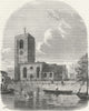 LONDON. Chelsea. Church, 1860 1880 old antique vintage print picture