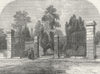 LONDON. South Kensington. Entry to Brompton Cemetery 1880 old antique print