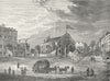 LONDON. Kensington. Church, about 1750 1880 old antique vintage print picture