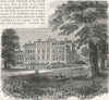 LONDON. Kensington Palace. from Gdns 1880 old antique vintage print picture