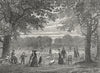 LONDON. Kensington Palace. Round Pond, Gdns 1880 old antique print picture