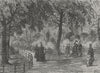 LONDON. Kensington Gdns. flower walks  1880 old antique vintage print picture