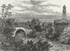 LONDON. Regent's Park. bridge, lake, in 1817 1880 old antique print picture
