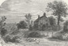 LONDON. Richard Steele's House, Haverstock Hill 1880 old antique print picture