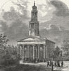ST PANCRAS. Somers Town & Euston Sq. New Church 1880 old antique print picture