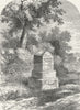 LONDON. Holloway. Whittington's Stone in 1820 1880 old antique print picture