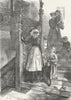 LONDON. Highgate. Stairs of Cromwell House, 1876 1880 old antique print