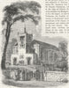 LONDON. Highgate. Chapel, 1830 1880 old antique vintage print picture