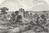 LONDON. Highgate. Hornsey Church in 1750 1880 old antique print picture