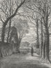LONDON. Hampstead. Keats Seat, Well Walk 1880 old antique print picture