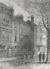 LONDON. Hampstead. houses in Church Row 1880 old antique vintage print picture