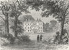 LONDON. Hampstead. Vane House in 1800 1880 old antique vintage print picture