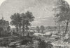 HAMPSTEAD. Rosslyn Hill. View, 1760, Moll King's House 1880 old antique print