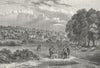LONDON. Hampstead-Belsize & Frognal. Pond St, in 1750 1880 old antique print