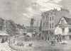 LONDON. Hackney, towards Church, 1840 1880 old antique vintage print picture