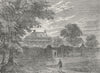 LONDON. Hoxton, Kingsland. Balmes House in 1750 1880 old antique print picture