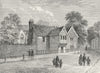 LONDON. Rectory, Stoke Newington, in 1858 1880 old antique print picture