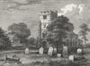 LONDON. North Tottenham, Edmonton. Church, 1790 1880 old antique print picture