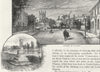 STAINES. Street in Staines; The city Boundary Stone. Surrey 1888 old print
