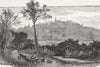 HARROW WEALD. Distant view of Harrow 1888 old antique vintage print picture