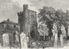 BARKING. Ancient Bell tower, Barking Abbey 1888 old antique print picture