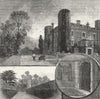 WEST WICKHAM.Wickham Court.Garden front; Anne Boleyn's walk; Entrance Porch 1888