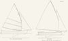 BOATS. Sail Plan, Rig. Cowes Skiff, Yachts Cutter 20ft 1891 old antique print