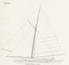 YACHTS. Sail Plan, 'Le Lison' French Centre-board 1891 old antique print